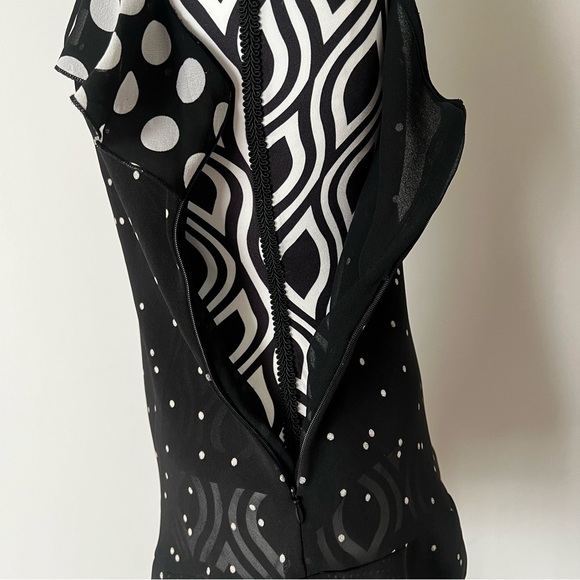 Vintage 90s Y2K Asymmetrical Tiered Polka Dot Baranda Top - Picture 8 of 15